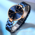 Relogio MINI FOCUS 0047L Fashion Women's Quartz Watch Stainless Steel Luxury Blue Watch 2021 Charm Ladies Watches